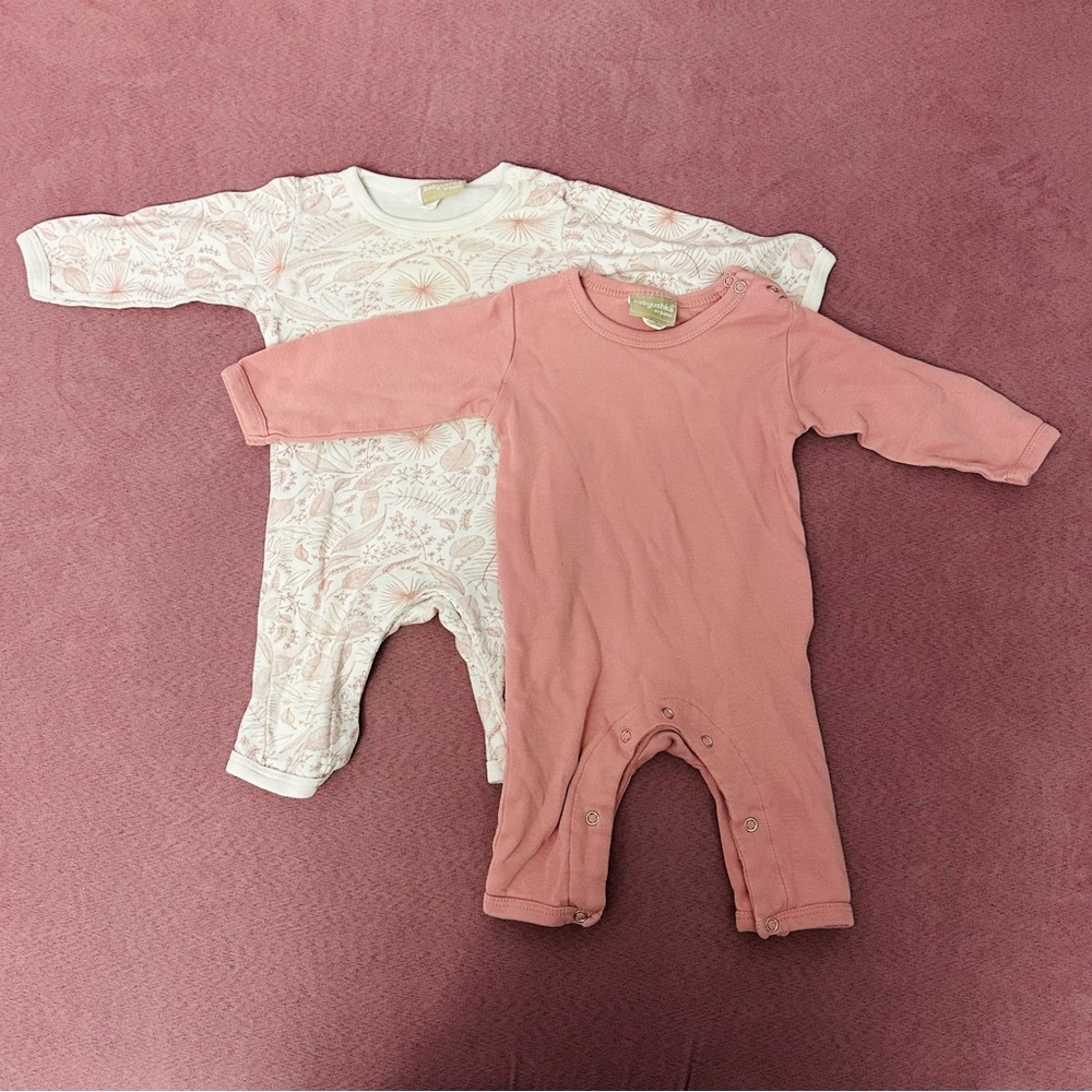 Babyushka Organic WCF 0-3M L/S Jumpsuit Two-Pack Mauve